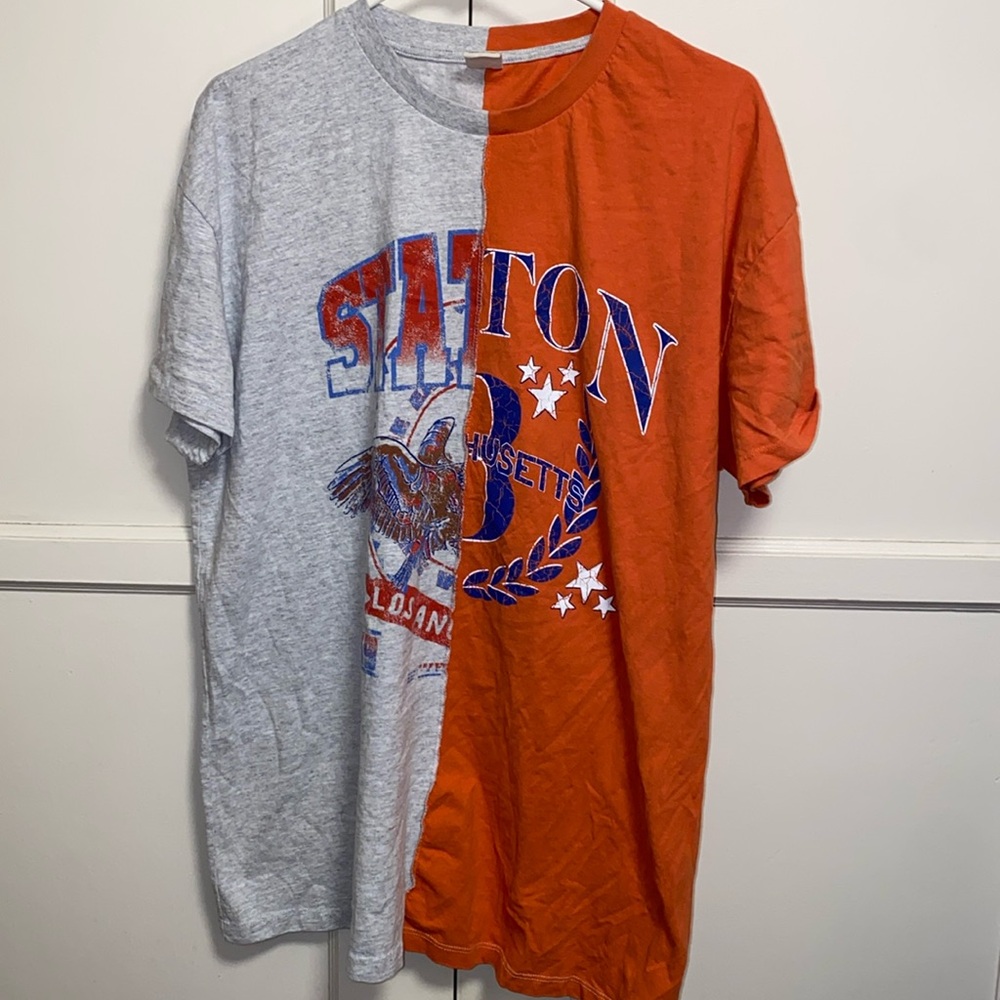Urban Outfitters Medium Women's Grey and Orange T-shirt